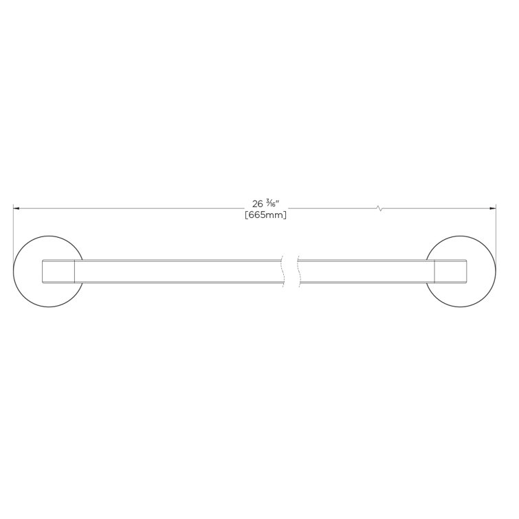 Vector 18-Inch Polished Chrome Wall Mounted Towel Bar