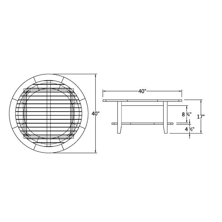Summerton 40'' Natural Teak Round Outdoor Coffee Table