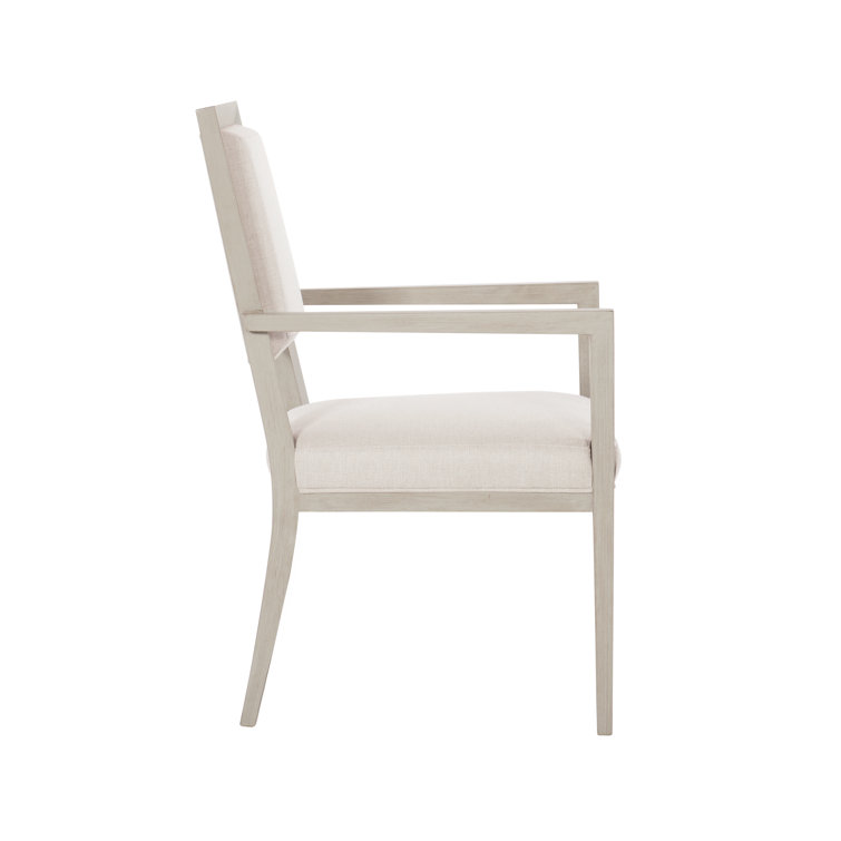 Cream and Gray Handcrafted Upholstered Armchair