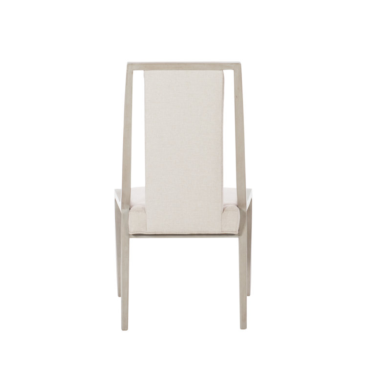 Cream Upholstered Transitional Wood Side Chair