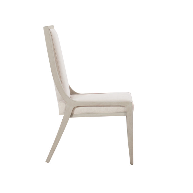 Cream Upholstered Transitional Wood Side Chair