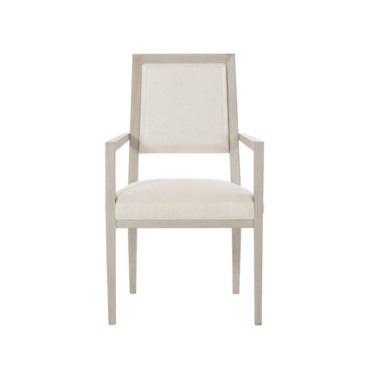 Cream and Gray Handcrafted Upholstered Armchair