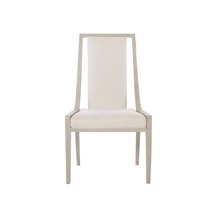 Cream Upholstered Transitional Wood Side Chair