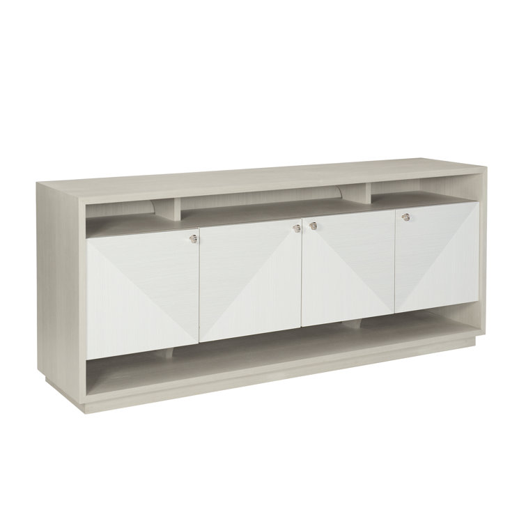 Axiom 72'' White and Gray Media Console with Cabinet