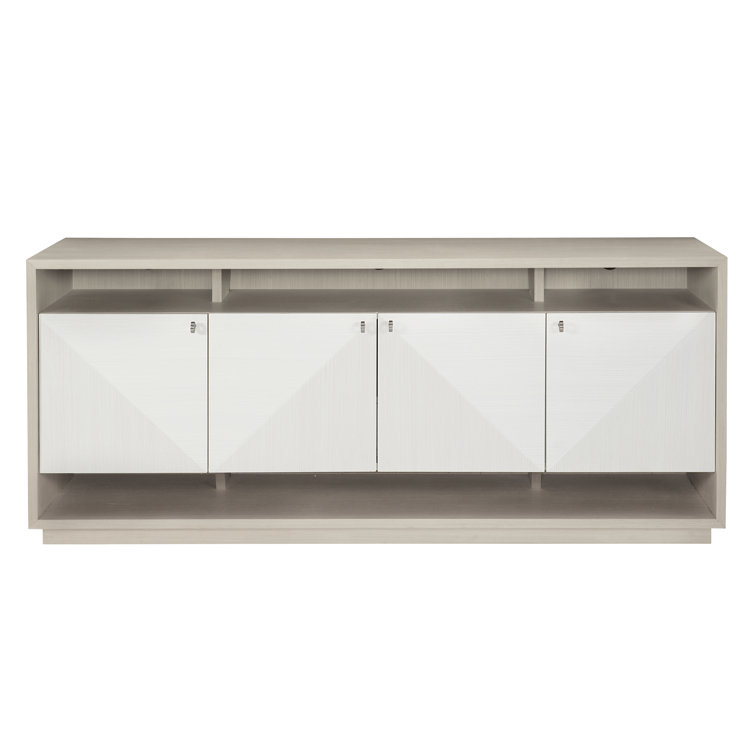 Axiom 72'' White and Gray Media Console with Cabinet