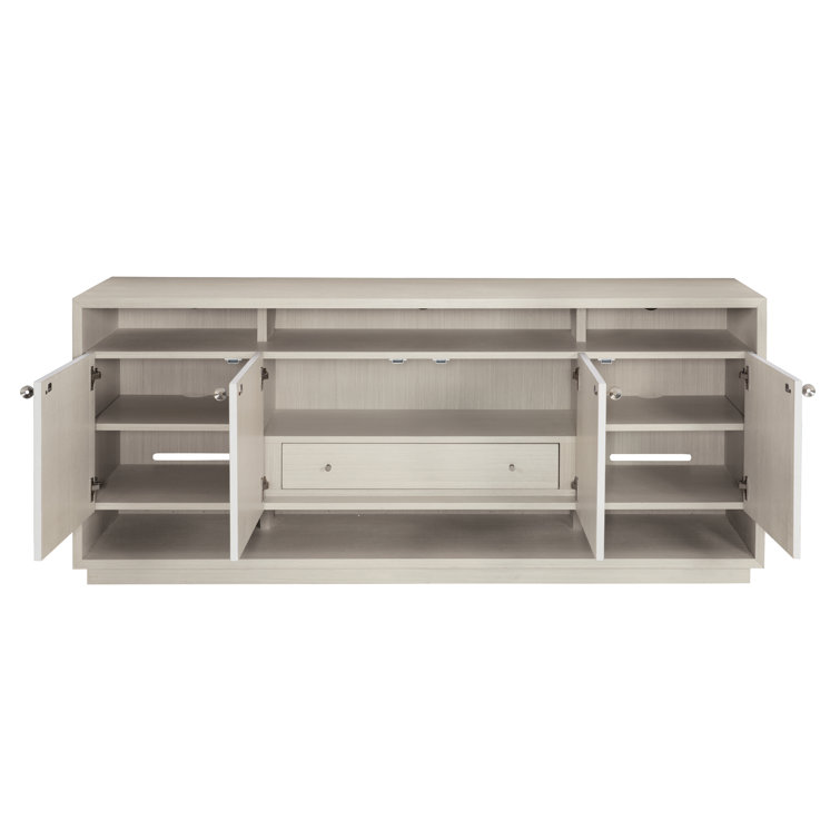 Axiom 72'' White and Gray Media Console with Cabinet