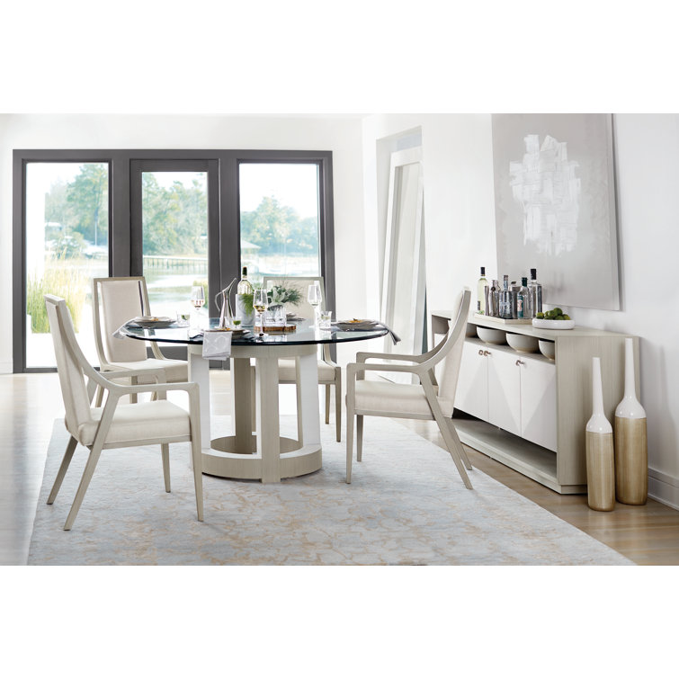 Cream Upholstered Transitional Wood Side Chair