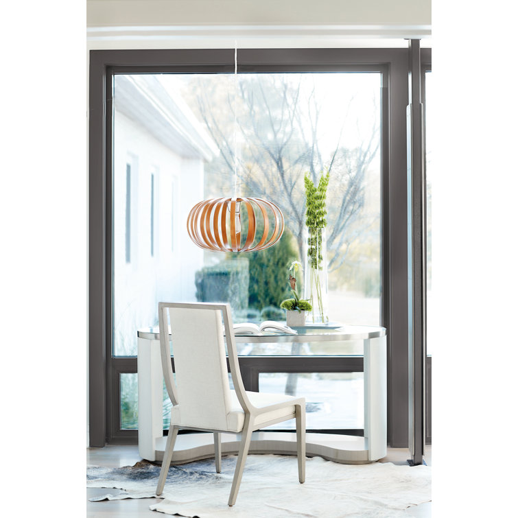 Cream Upholstered Transitional Wood Side Chair