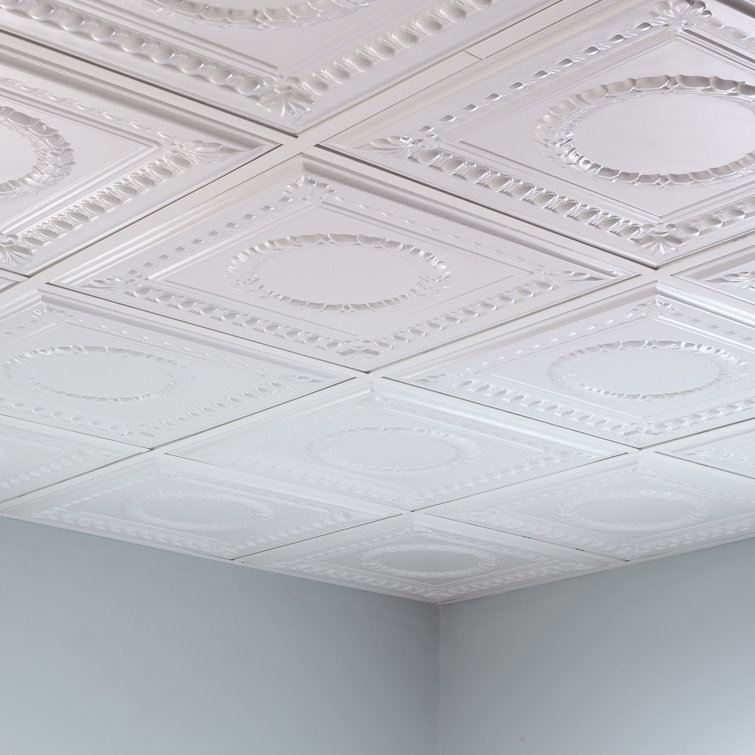 Matte White 24'' x 24'' Textured PVC Ceiling Tiles