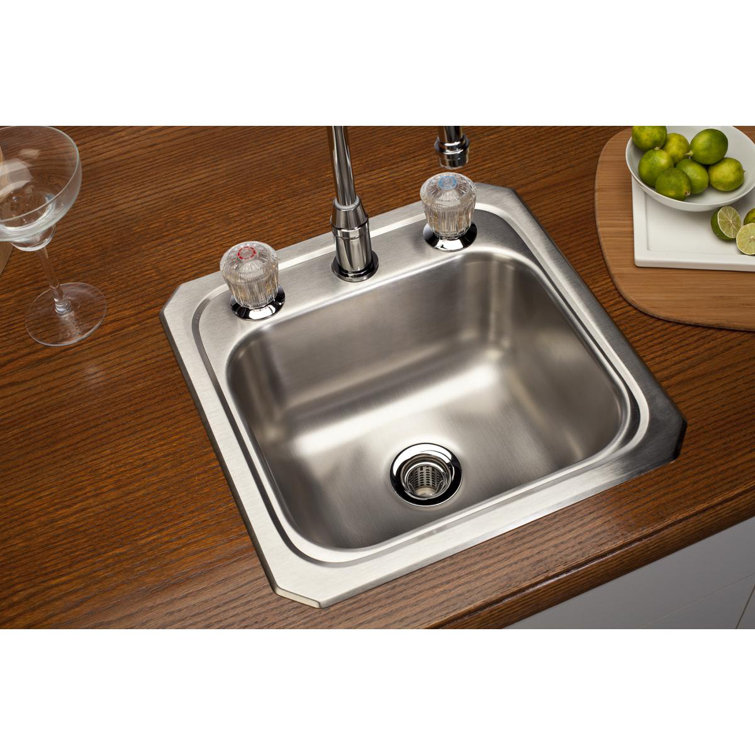 Celebrity 15" Silver Stainless Steel Drop-In Kitchen Sink