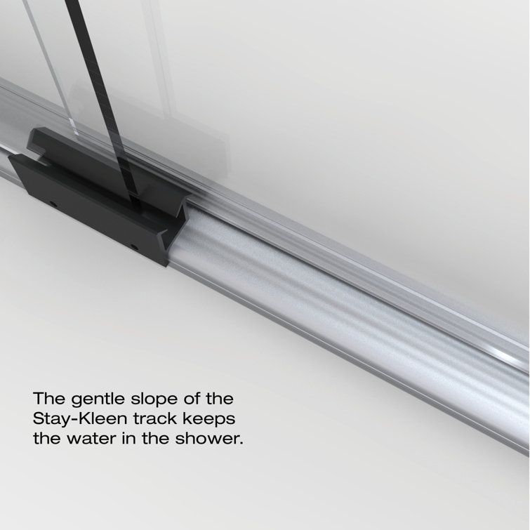 Infinity Brushed Nickel Semi-Frameless Sliding Shower Door with Clear Glass