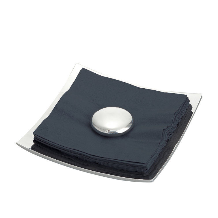 Nambe Silver Alloy Pebble Stone Napkin Holder