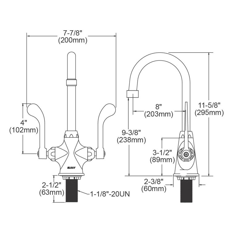 Chrome Commercial Single Hole Faucet with Gooseneck Spout