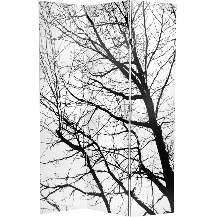 Black and White Trees 3-Panel Folding Room Divider