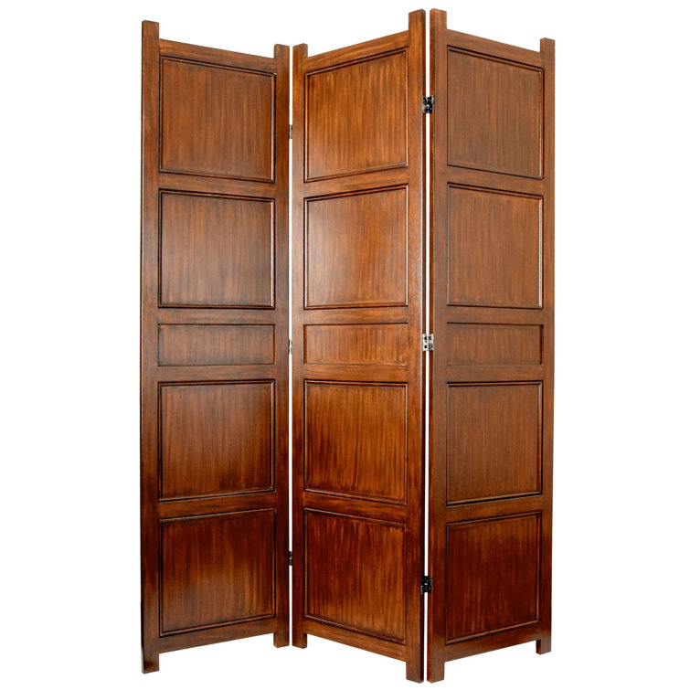 74" Tall Warm Oak 3-Panel Shoji Room Divider