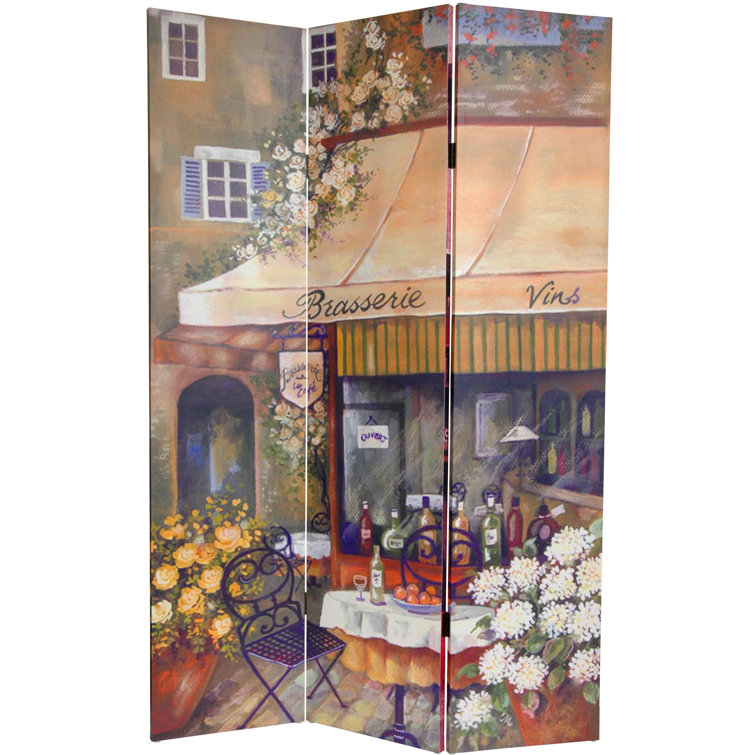 6 ft. Double-Sided Brasserie Canvas Room Divider