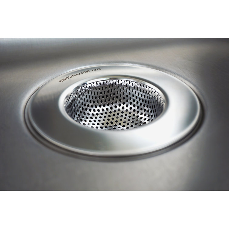 Polished Stainless Steel Large Sink Strainer with Precision Holes