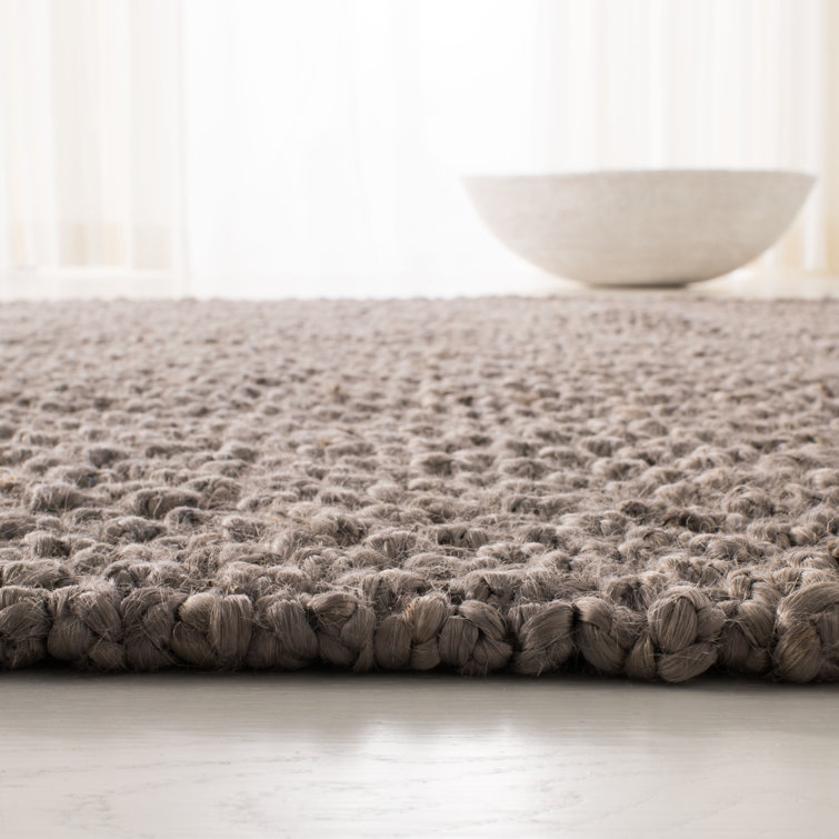 Nigel Stone Handwoven Jute Basket Weave Rug, 5' x 8'