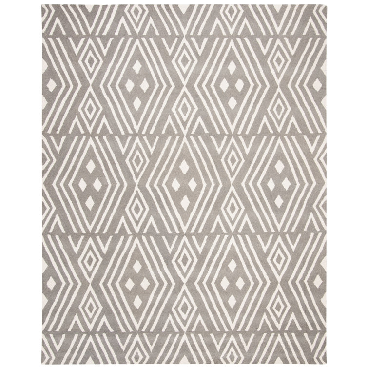 Sepia Geometric Wool Handmade Tufted 8' x 10' Rug