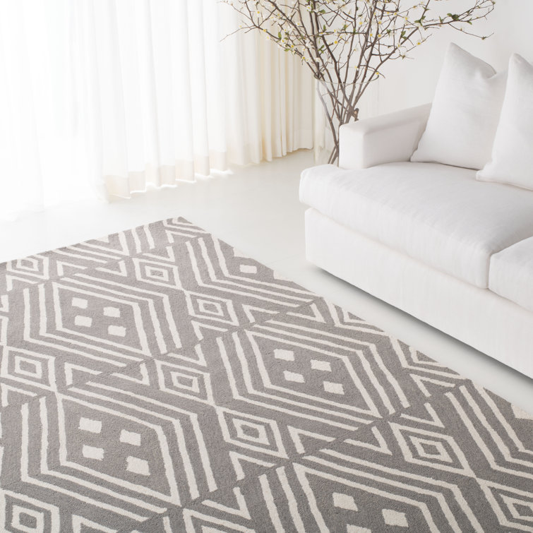 Sepia Geometric Wool Handmade Tufted 8' x 10' Rug