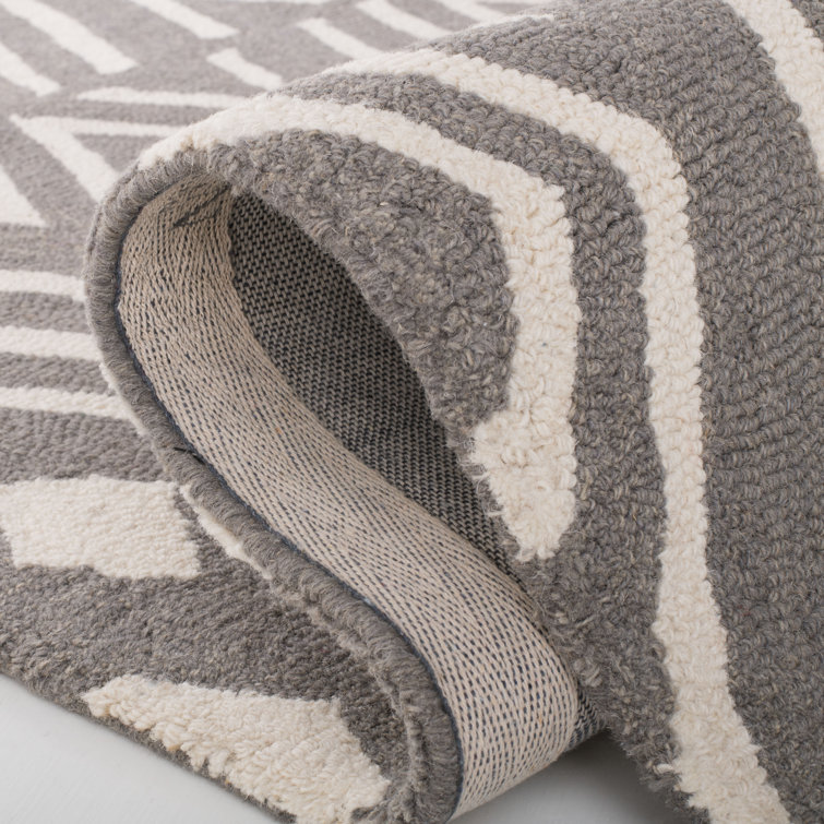 Sepia Geometric Wool Handmade Tufted 8' x 10' Rug