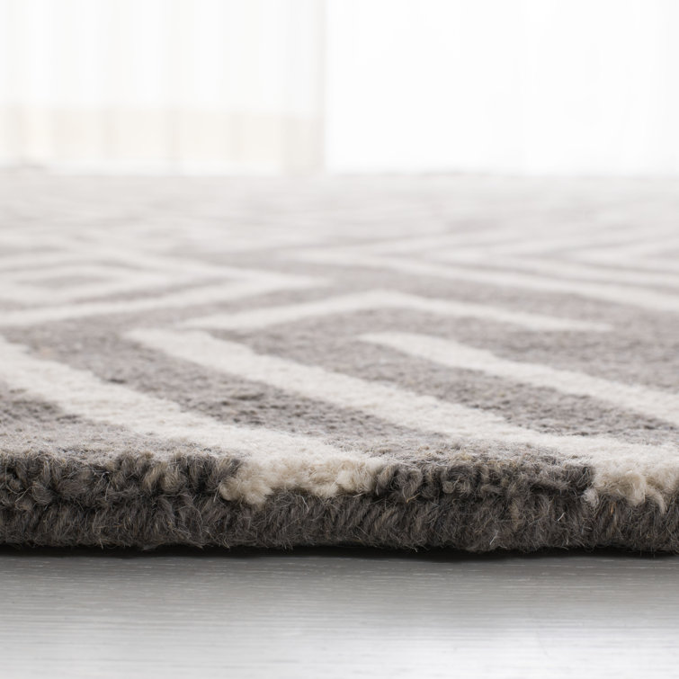 Sepia Geometric Wool Handmade Tufted 8' x 10' Rug
