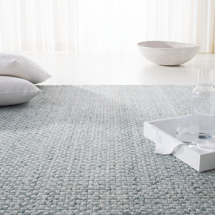 Handmade Luxe Blue Wool and Viscose 5' x 8' Flat Woven Area Rug