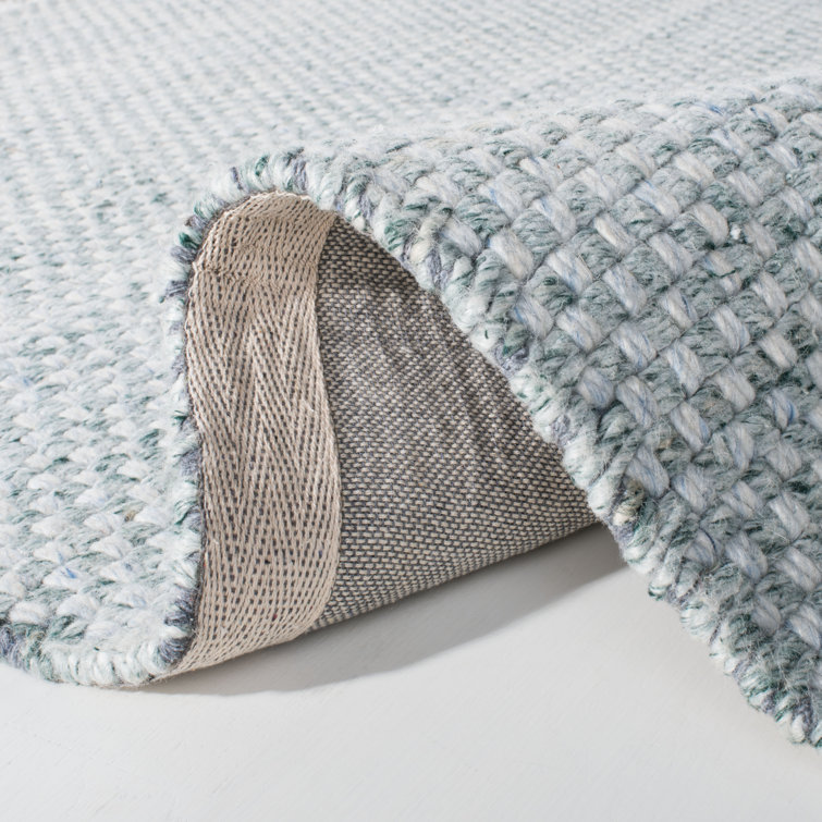Handmade Luxe Blue Wool and Viscose 5' x 8' Flat Woven Area Rug
