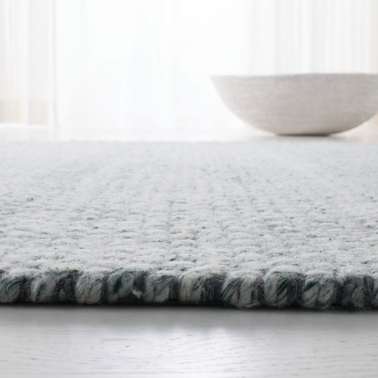 Handmade Luxe Blue Wool and Viscose 5' x 8' Flat Woven Area Rug
