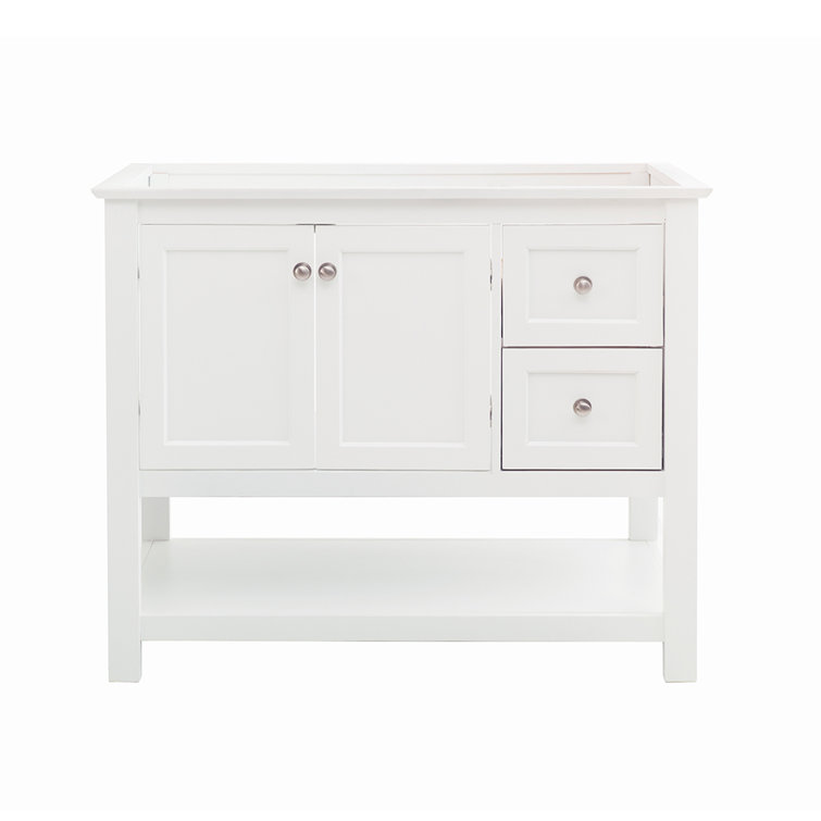 Manchester 42" White Solid Wood Freestanding Bathroom Vanity Base