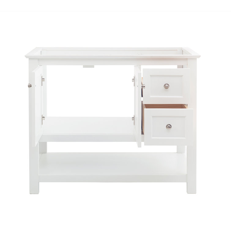 Manchester 42" White Solid Wood Freestanding Bathroom Vanity Base