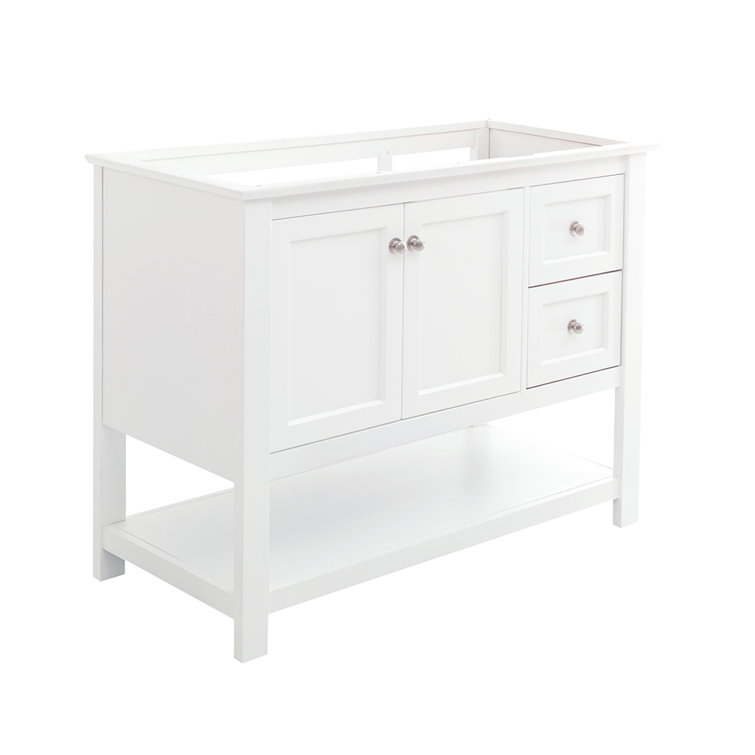 Manchester 42" White Solid Wood Freestanding Bathroom Vanity Base