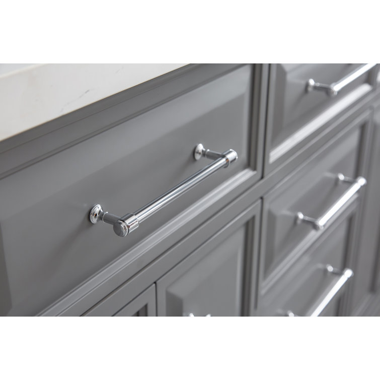 Palace 60'' Cashmere Gray Double Bathroom Vanity with Quartz Top