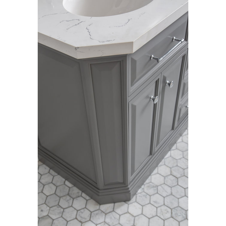 Palace 60'' Cashmere Gray Double Bathroom Vanity with Quartz Top