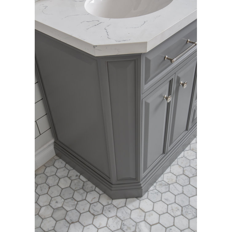 Palace 60'' Cashmere Gray Double Bathroom Vanity with Quartz Top