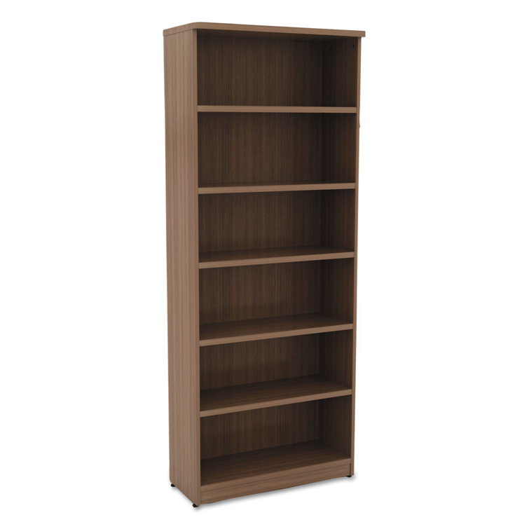 Valencia Modern Walnut 6-Shelf Adjustable Woodgrain Bookcase