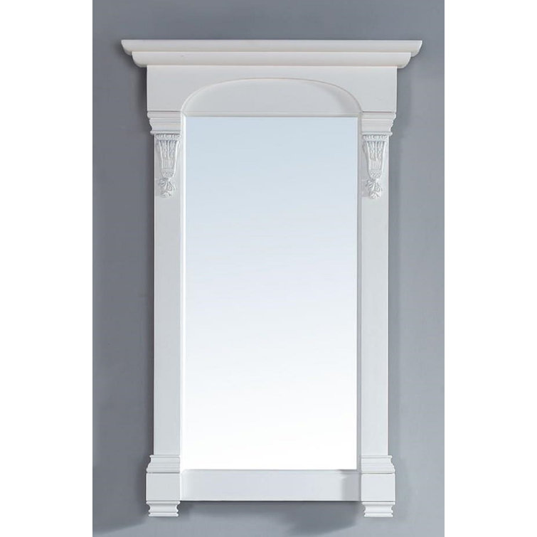 Warm Cherry Rectangular Wood Framed Bathroom Vanity Mirror