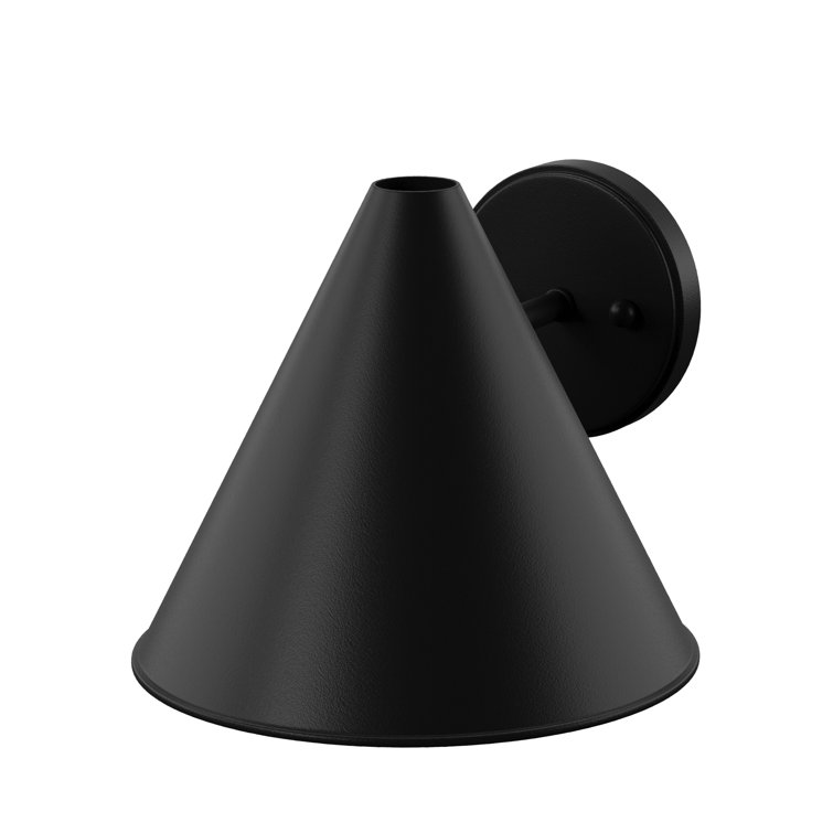 Black Aluminum Mid-Century Modern Outdoor Wall Sconce