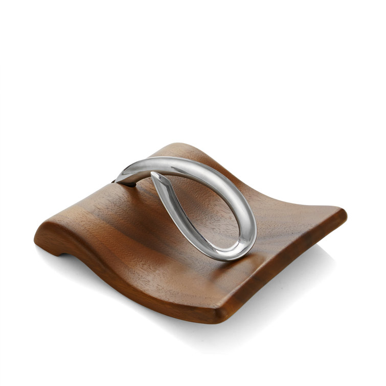 Acacia Wood and Stainless Steel Napkin Holder
