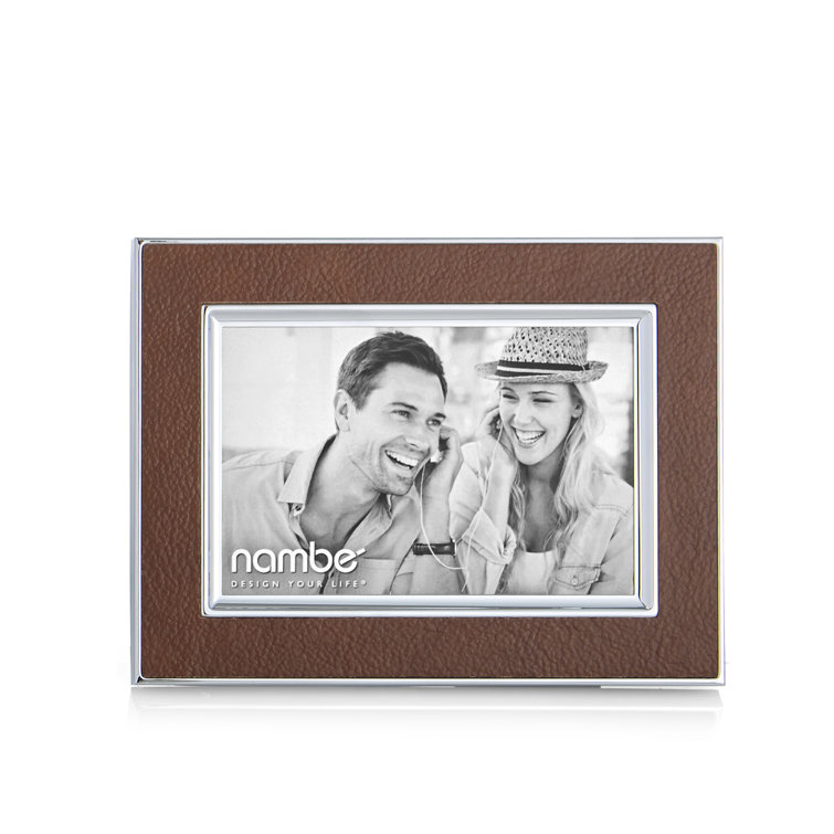 Classic Novara 4x6 Silver and Brown Leather Tabletop Frame