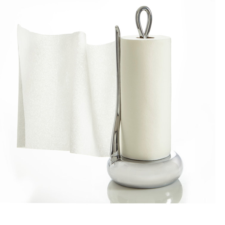 Nambe Alloy and Acacia Wood Loop Towel Holder