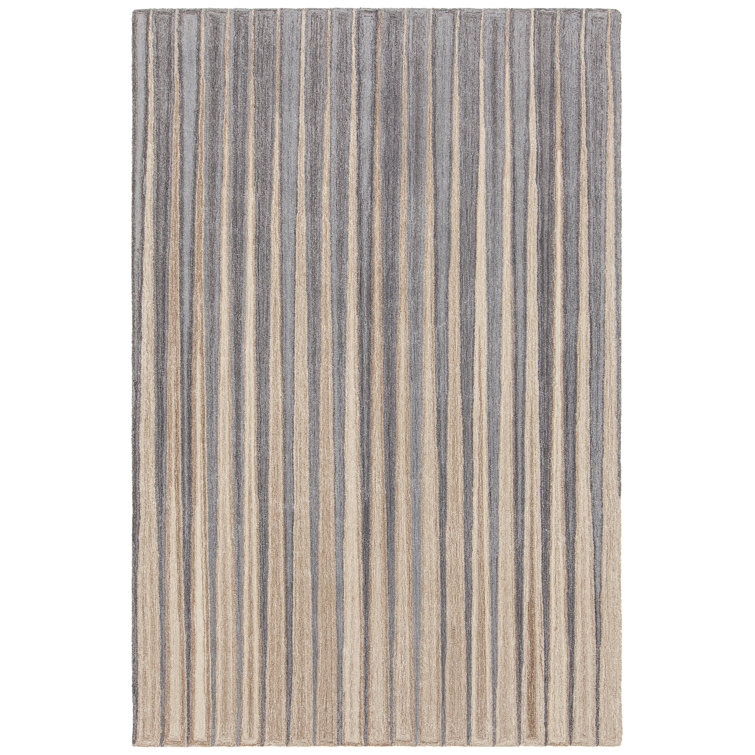 Handmade Gray Wool Rectangular Tufted Rug 9' x 13'