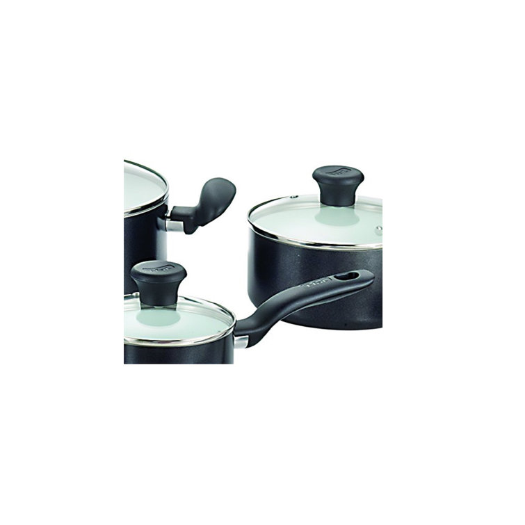 T-fal 14-Piece Black Aluminum Nonstick Cookware Set