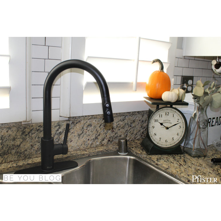 Stellen 16.75" High Arc Pull-Down Kitchen Faucet in Matte Black