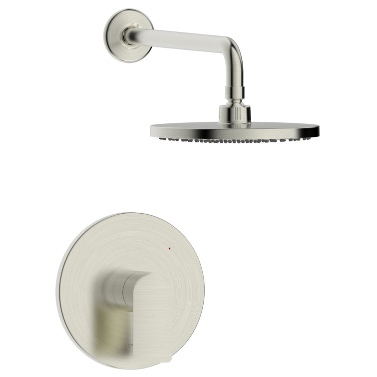 Brushed Nickel Wall Mounted Rain Shower Faucet Set