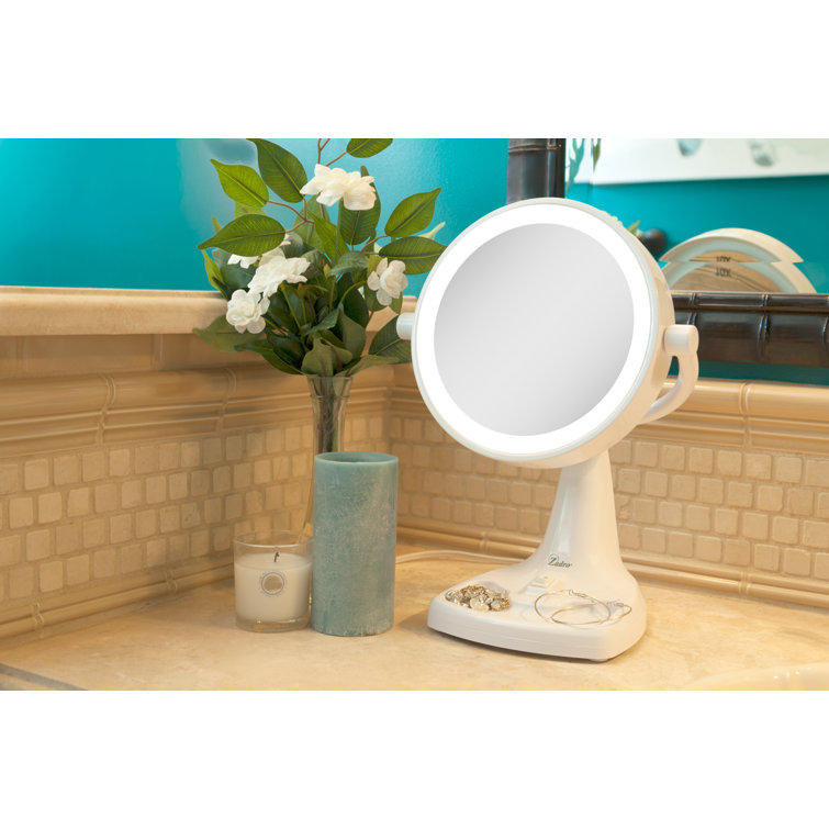 White Dual Magnification Lighted Vanity Mirror