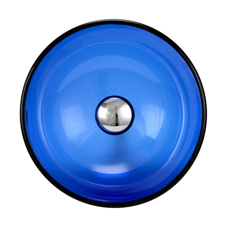 Blue Tempered Glass Above-Counter Vessel Sink