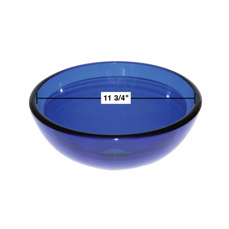 Blue Tempered Glass Above-Counter Vessel Sink