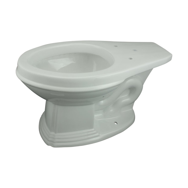 Victorian White Porcelain Elongated High Tank Toilet with Brass PVD Pipes
