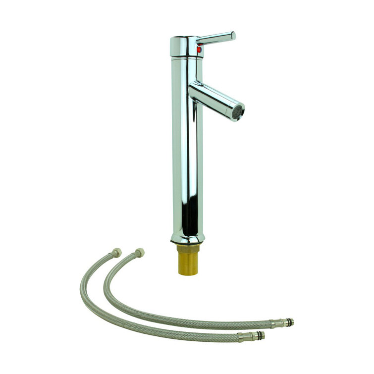 Chrome Tall Single-Hole Bathroom Faucet with Drain Assembly